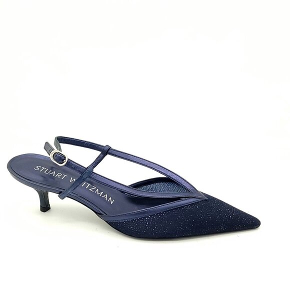 NEW Stuart Weitzman Noche 50 Slingback Womens 8 Kitten Heel Contemporary Luxury - Picture 1 of 10